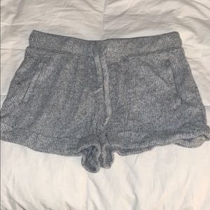 grey ribbed shorts